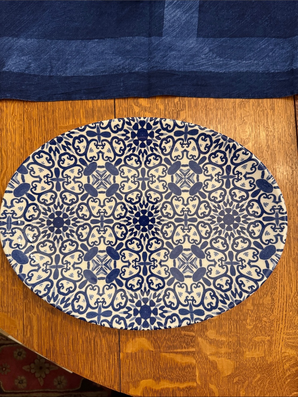 Blue and White Decorative Serving Platter
